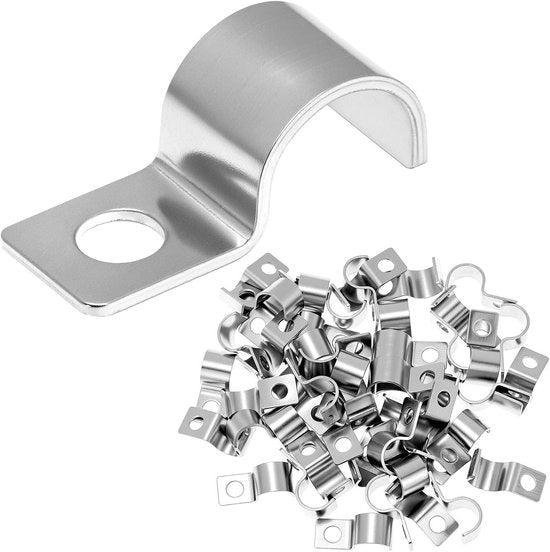 Cacciaviti a vite per cavi in acciaio inossidabile RVS 304, 50 pezzi, viti Ø 9-10 mm, cacciaviti a clip.