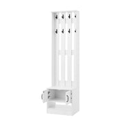 Mobile Scarpiera con 2 Ante; Pannello Posteriore con 8 Ganci; Stile Moderno; in Pannello Truciolare; Bianco; 50??36??190 cm