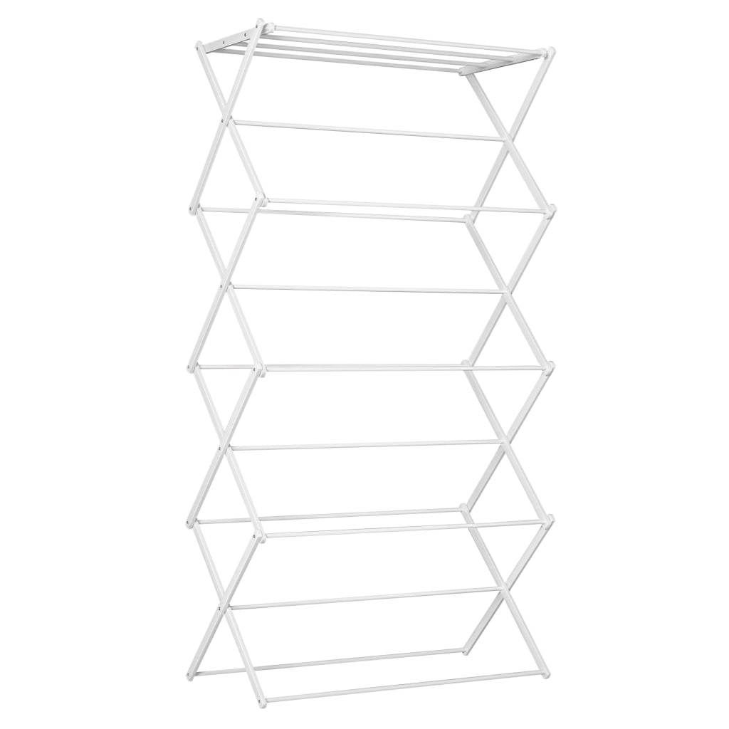 Stendibiancheria pieghevole a torre 8 livelli ¨C zephmum ¨C metallo plastica bianco 74x35x144 cm