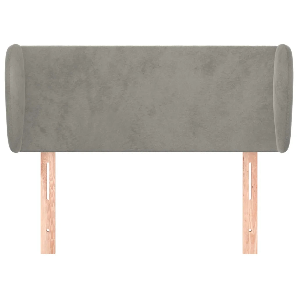 Testiera | Testata ad Orecchio Grigio Chiaro 83x23x78/88 cm in Velluto