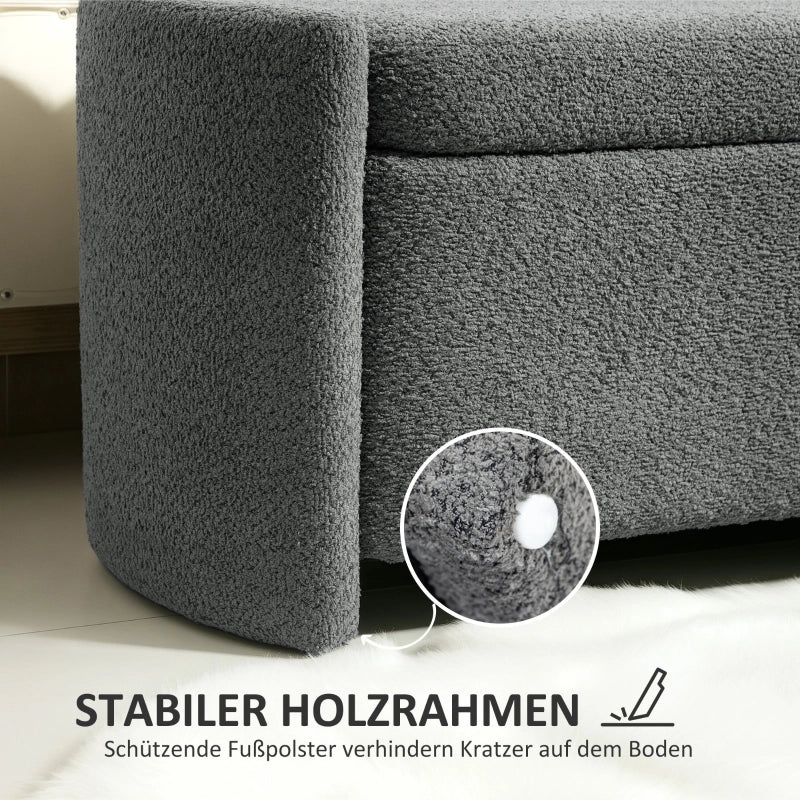 PANCA Contenitore Imbottita 105 x 44 x 45,5 cm Grigio Poliestere