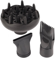Set di diffusore per parrucchiere professionale - Nozzle per asciugacapelli - Adatto per uso domestico - Materiale ABS - Attacco di cambio per penna di pennello