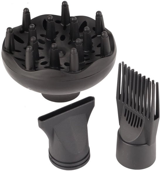 Set di diffusore per parrucchiere professionale - Nozzle per asciugacapelli - Adatto per uso domestico - Materiale ABS - Attacco di cambio per penna di pennello