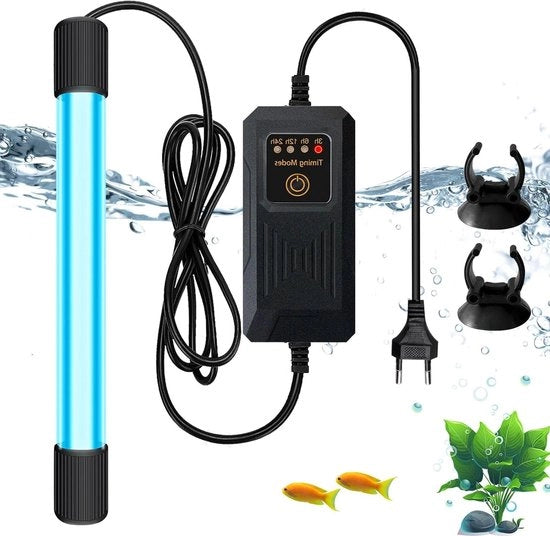 Sterilizzatore UV con timer - 9 W luce UV, impermeabile all'acqua - per uso domestico in acquari e piscine
