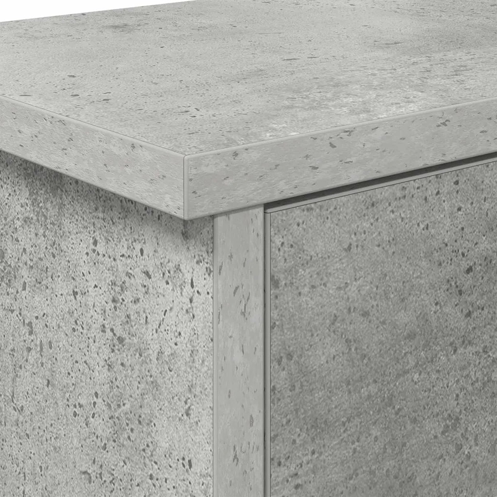 Appendiabiti a muro con porta Grigio cemento 80 x 20 x 30 cm 874342
