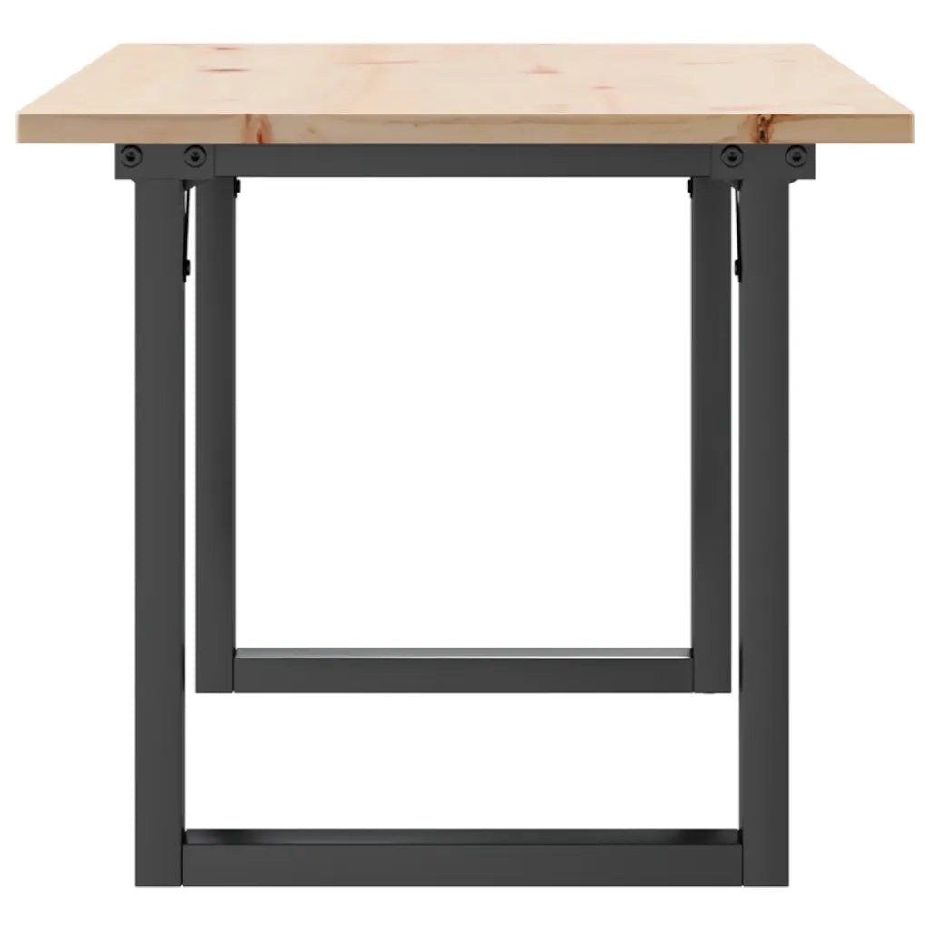 Tavolino da Salotto Telaio a O 90x40x45cm Legno Pino e Acciaio