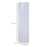 Armadietto 4 Ripiani 2 Porte Chiusura di Sicurezza Ufficio Garage Officina Acciaio Laminato a Freddo 38x46x180cm Grigio