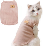 Abbigliamento per animali domestici - Cappotto per gatti - Per piccoli cani - Cappotto - Struttura a waffle - Maglietta per gatto e cane - Medio - Rosa