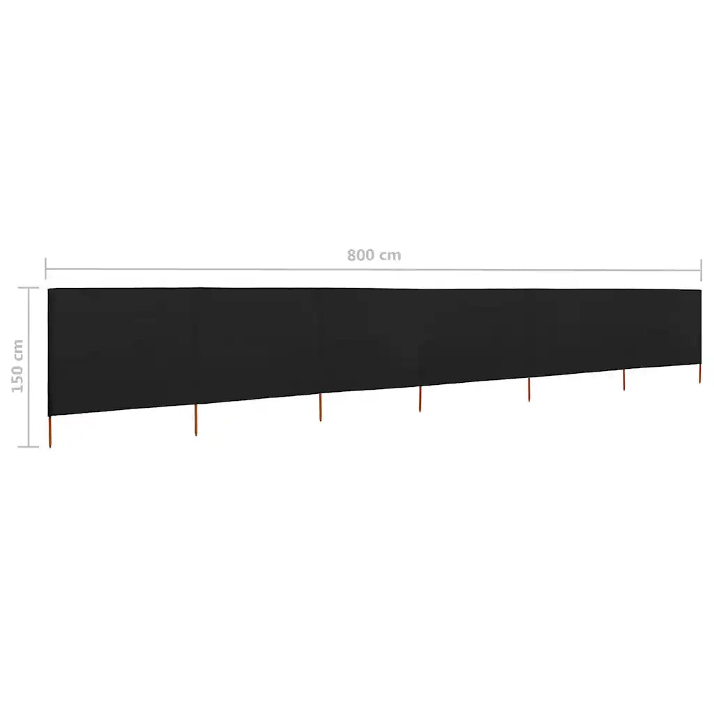 Paravento a 6 Pannelli in Tessuto 800x120 cm Nero CFW6728281