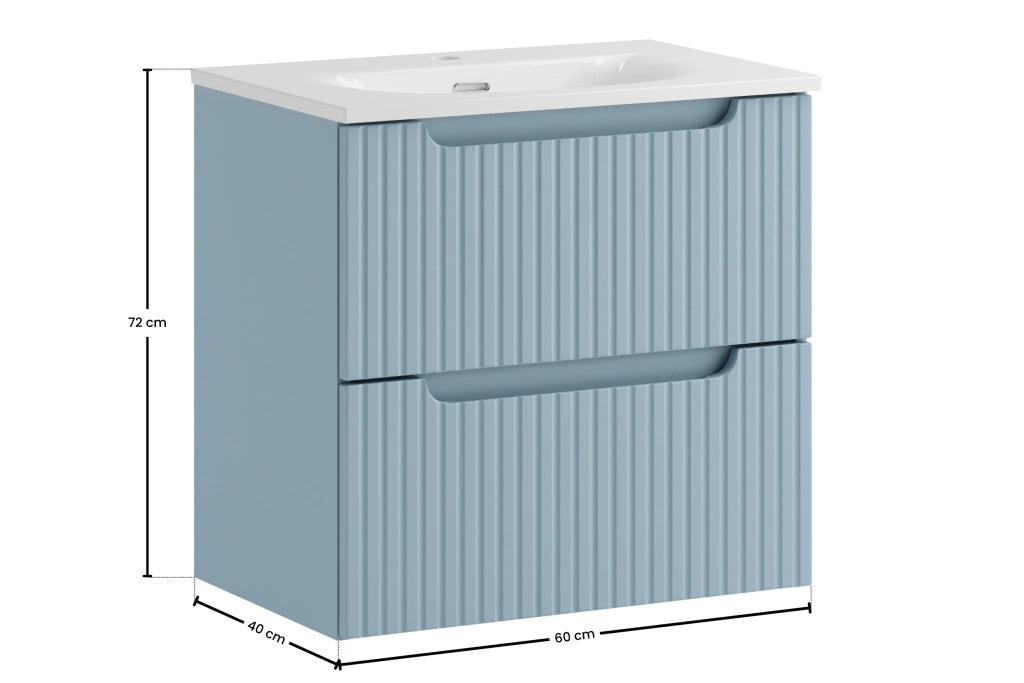 Set mobili bagno 60 cm con lavabo per mobile SKY Nova Denim 60 cm