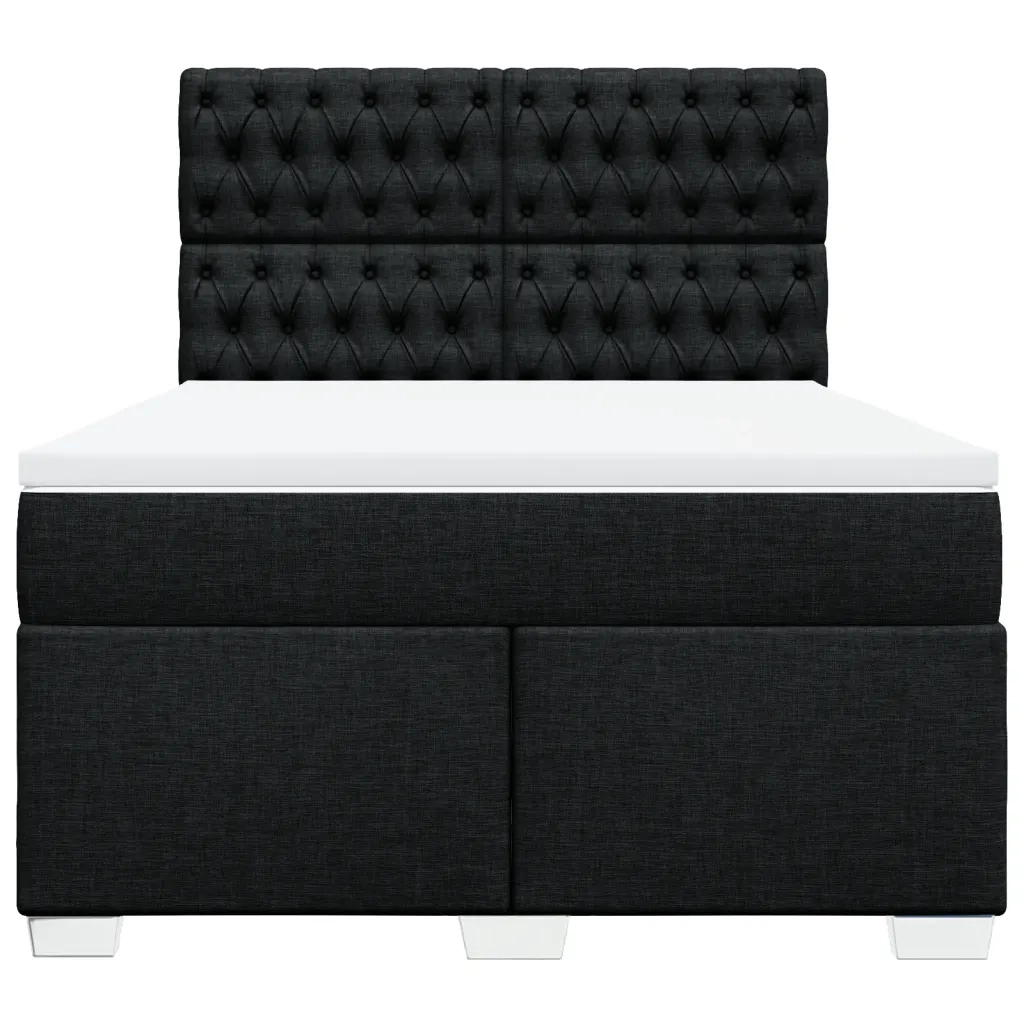 Giroletto a Molle con Materasso Nero 140x200 cm in Tessuto 3292820