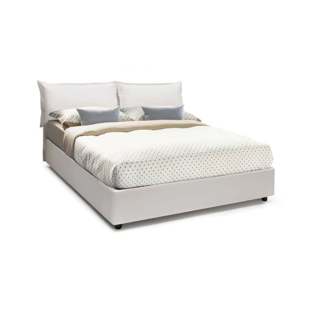 Letto Matrimoniale Viburno, Letto Matrimoniale Contenitore Made in Italy, Bianco