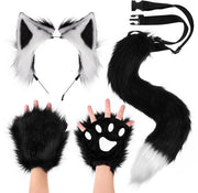 Set di Vossenoren per Cosplay - Accessori di Pelliccia di Vossenoren - Coda - Cintura per la Testa - Feste di Animali - Imitazione di Pelliccia di Alta Qualità