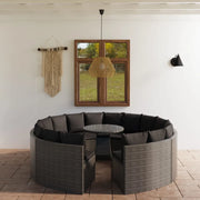 Set Divani da Giardino 9 pz con Cuscini in Polyrattan Grigio cod mxl 41284