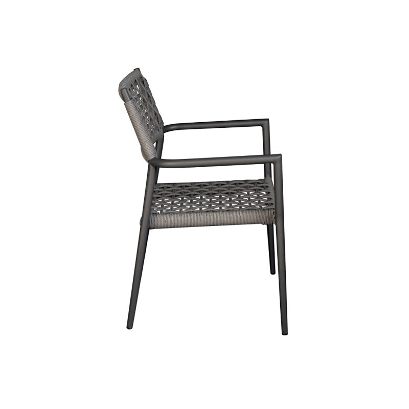 Sedia Padova Contract In Alluminio Grigio Antracite E Wicker Grigio Antracite Moia