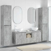 Set di mobili per il bagno 5 pz Grigio Cemento 3406026