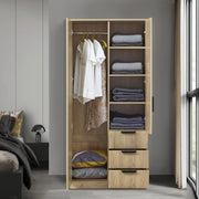 Armadio Guardaroba Eiselfing con Scomparti e Cassetti 176 x 80 x 52 cm Effetto Rovere [en.casa]