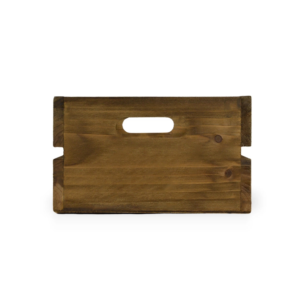 5 Cassettine Contenitori Portaoggetti in Legno Marrone con manici cm 30x19 x h11