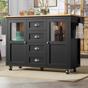 ISOLA CUCINA con piano pieghevole 137,9x73x92,5 cm MDF metallo nero
