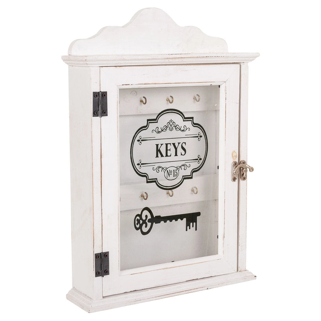 Cassetta portachiavi in legno bianco 25x7,5x36h