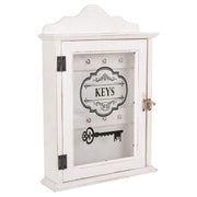 Cassetta portachiavi in legno bianco 25x7,5x36h