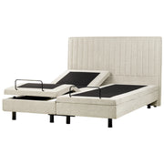 Letto Tessuto Beige chiaro Elettrico Regolabile con Telecomando 180 x 200 cm