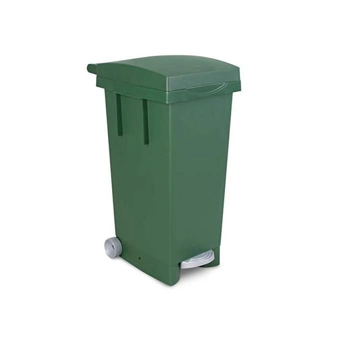 Bidone Immondizia 'Big Tata' Con Coperchio Ruote e Pedale Cm 38X50Xh80