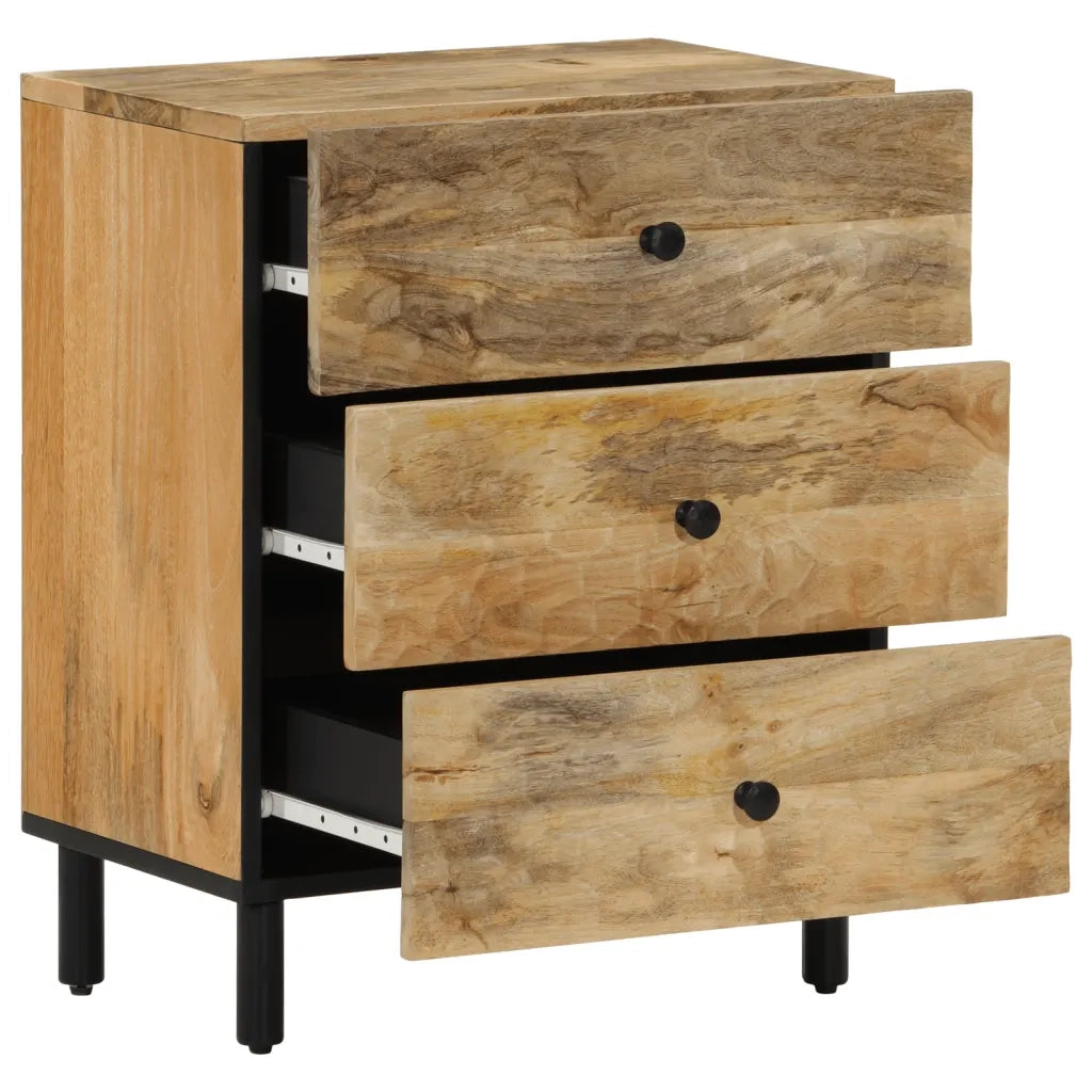 Comodino | Armadio da Notte | Mobiletto da notte 50x33x60 cm in Legno Massello di Mango