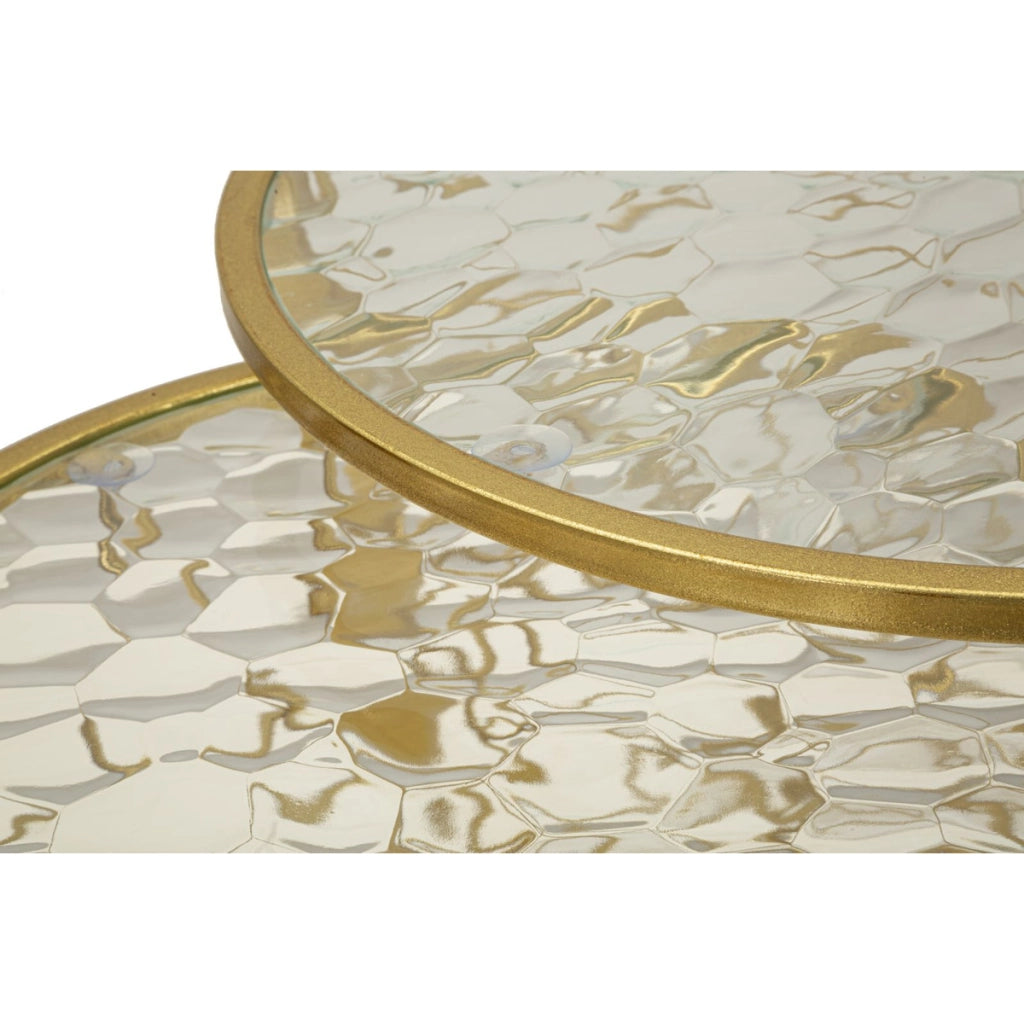 Tavolino VKH567, Oro, Metallo, 70x70x45 cm