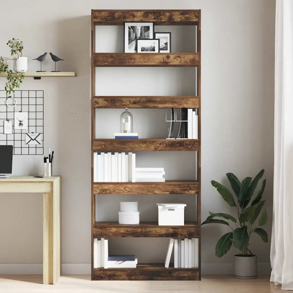 Armadio per Libri con lo scaffale Rovere fumé 80 x 30 x 198 cm 3333920