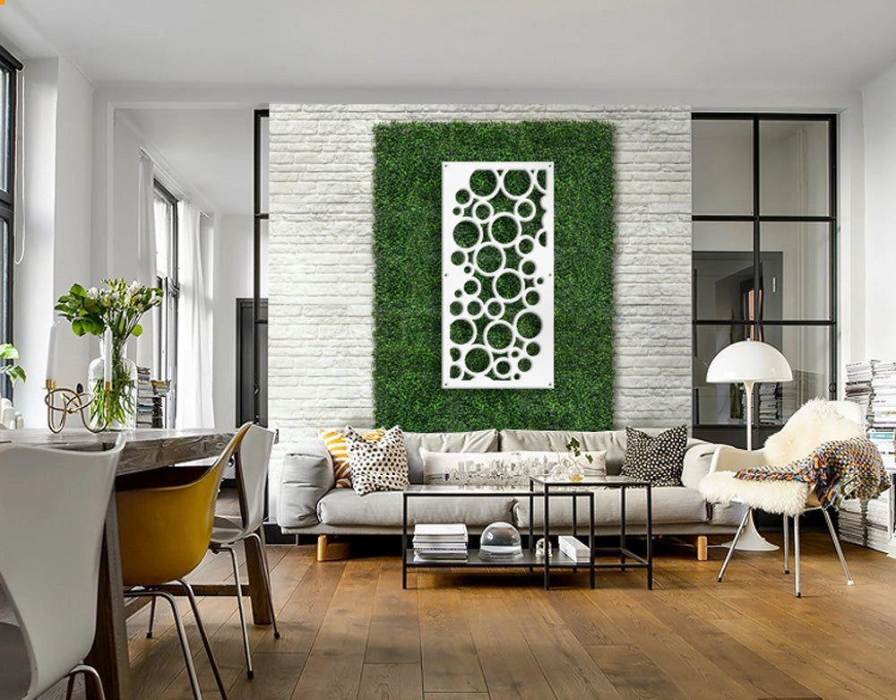 CIRCLE - Pannello in PVC traforato - Parasole Misura: 50x150 cm, Colore: bianco