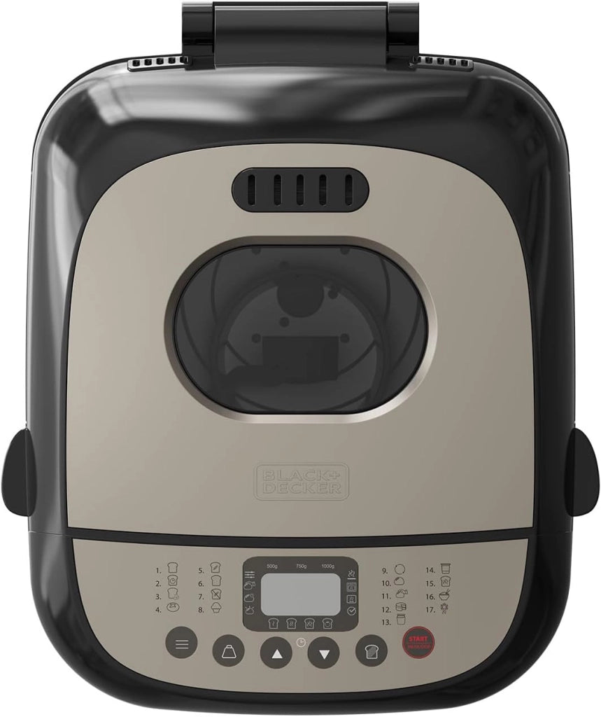 Black+decker bxbm600e - macchina del pane 600w | capacità 500g, 750g e 1kg | 17 programmi per pane | yogurt, torte e marmellate | timer programmabile 15 ore | cestello amovibile