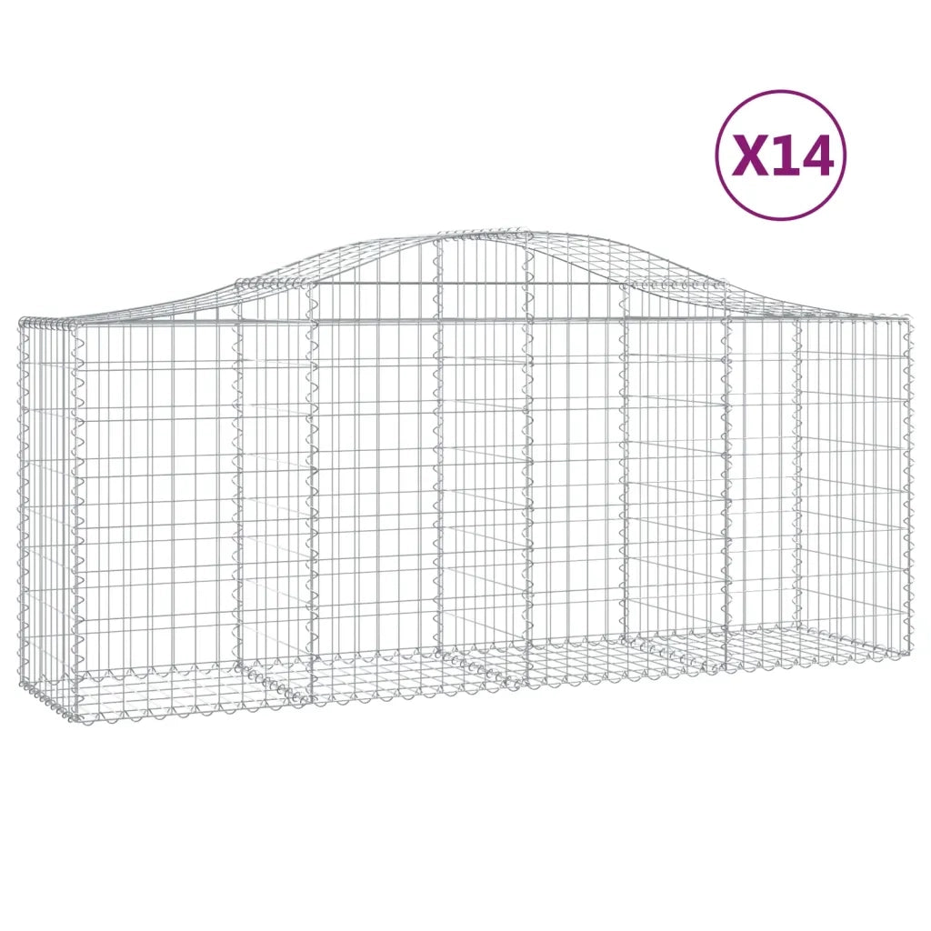 Cesti Gabbioni ad Arco 14 pz 200x50x80/100 cm Ferro Zincatocod mxl 75981