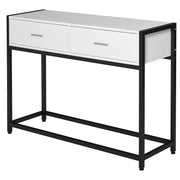 Consolle con 2 Cassetti e Gambe Regolabili ¨C zephmum ¨C Bianco e Nero 120x34x81 cm