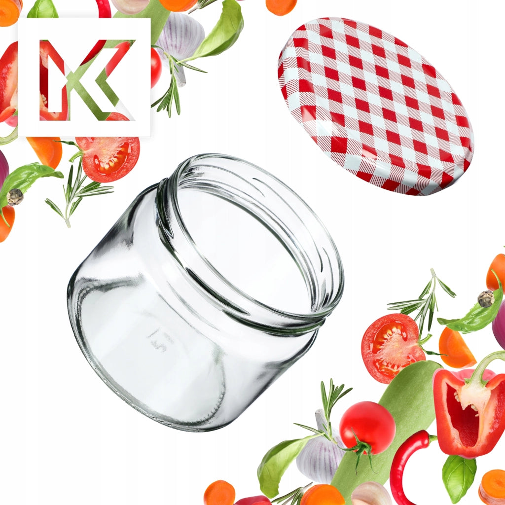 KADAX Sonka vasetti 330ml 50pz 82mm + coperchio "Red Grid"