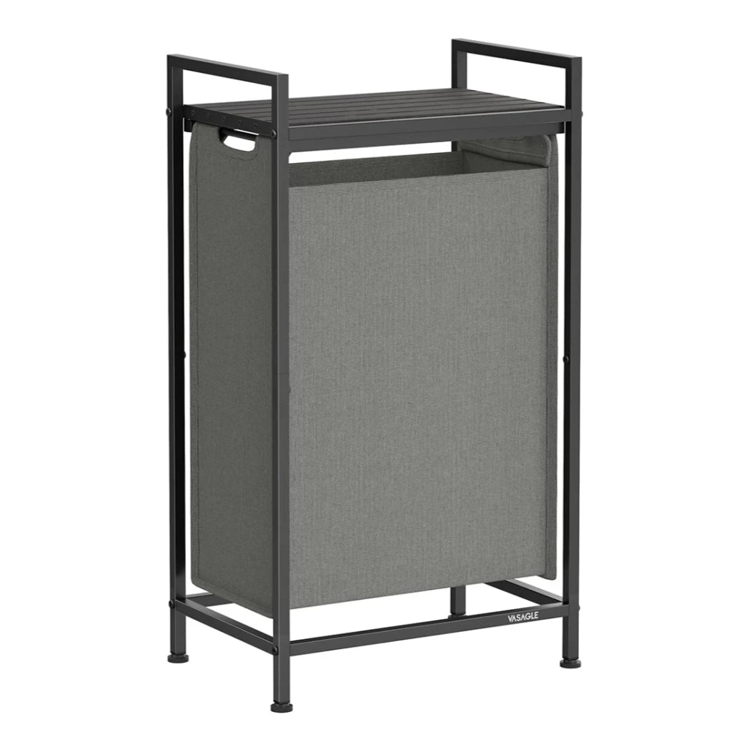 Cesto portabiancheria con 3 scomparti e 1 ripiano rimovibile per sacchetti capacità 38 litri per sacchetto per bagno/lavanderia grigio 12_0006768