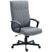 Sedia da Ufficio Girevole con Funzione Dondolo e Altezza Regolabile, 65x72x102-112.5cm, Grigio