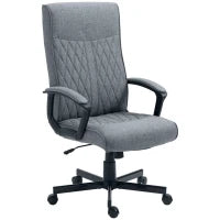 Sedia da Ufficio Girevole con Funzione Dondolo e Altezza Regolabile, 65x72x102-112.5cm, Grigio