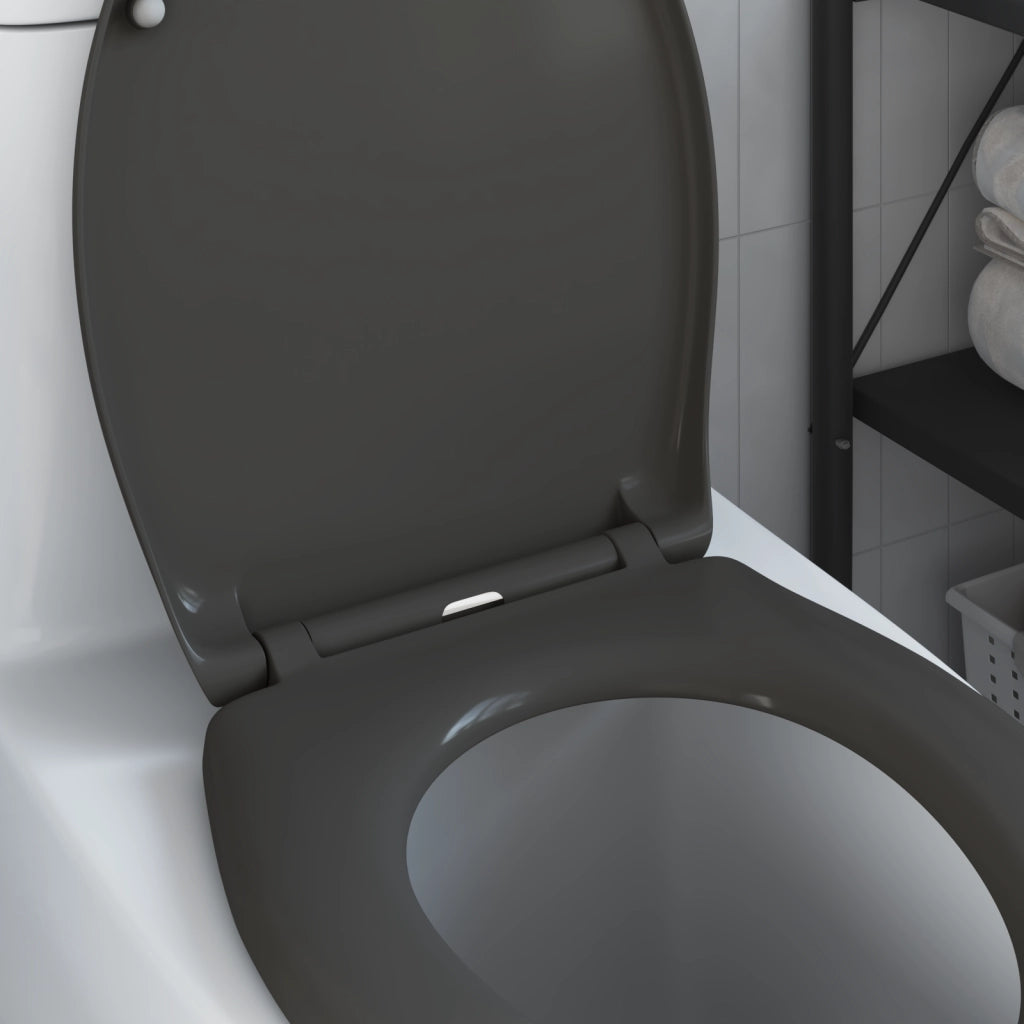 Sedile del WC a rilascio rapido con chiusura morbida Duroplast Antracite