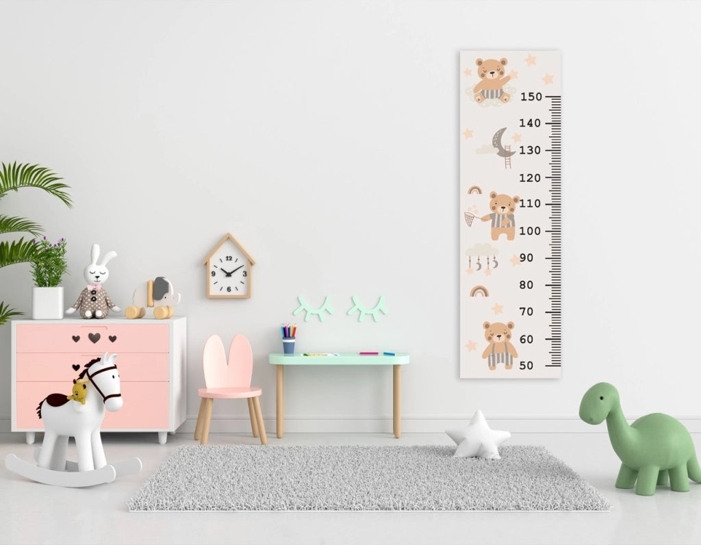 Metro Parete Misura Crescita Bambini in PVC 36x120 Cm Righello Grafico Altezza Muro Bimbi DIS_I