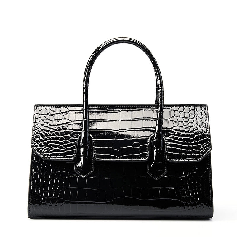 Borsa a tracolla da donna in vera pelle nera
