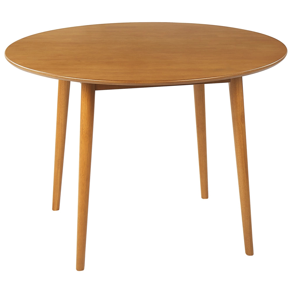 Tavolo da pranzo legno chiaro 110 cm MDF caucciù retrò soggiorno sala da pranzo