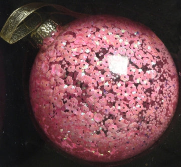 PALLINA VETRO GLITTER ROSA