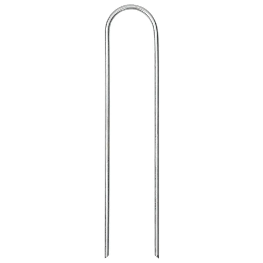 Picchetti da Terra a Forma di U 25 pz 15x3,5 cm Acciaio Zincato CFW1292503