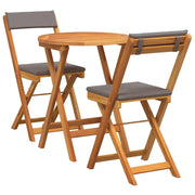 Set da Pranzo per Giardino con cuscino 3 pz | Set Salotto da Giardino Olio Naturale