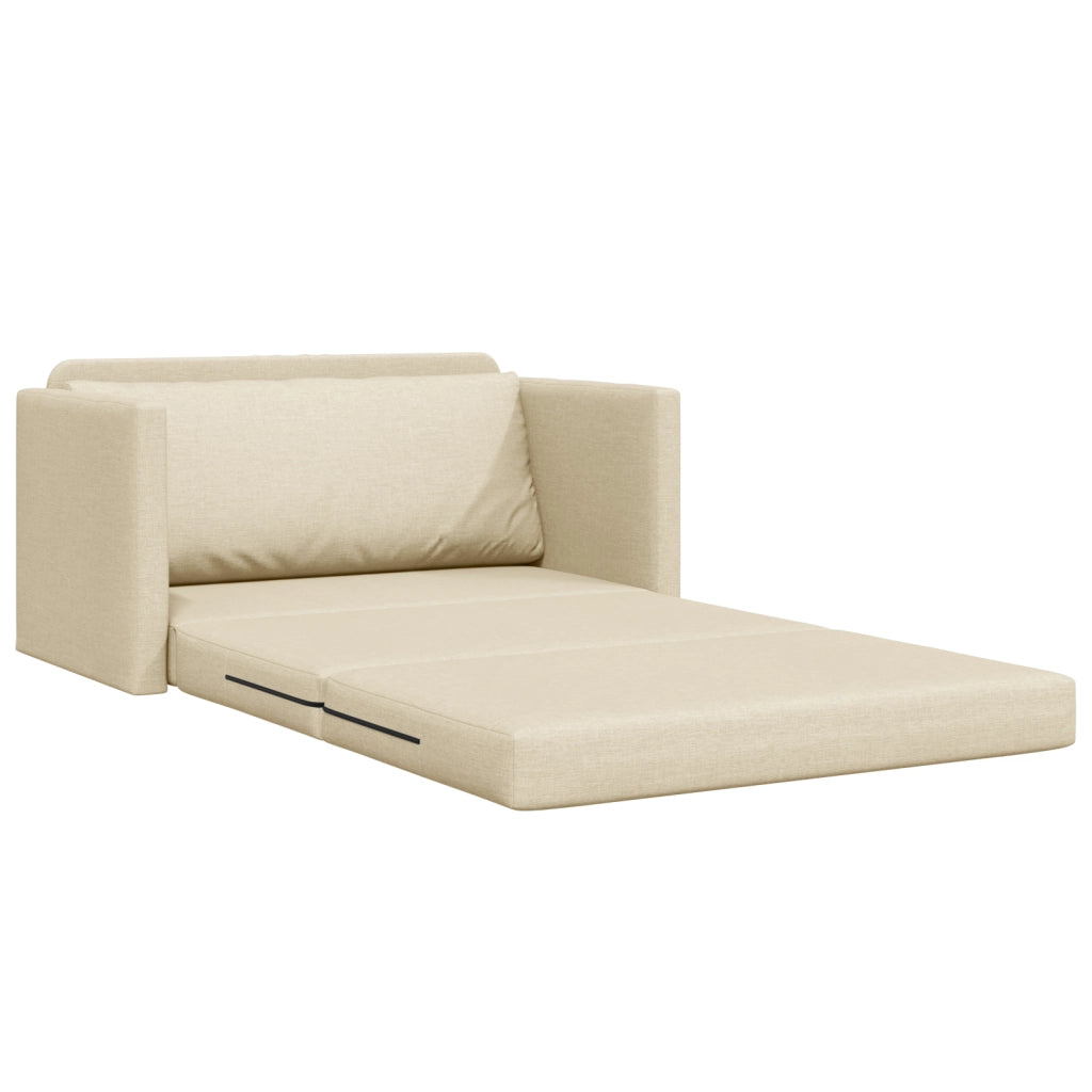 Divano Letto 2-in-1 Panna 124x71x78 cm Tessuto