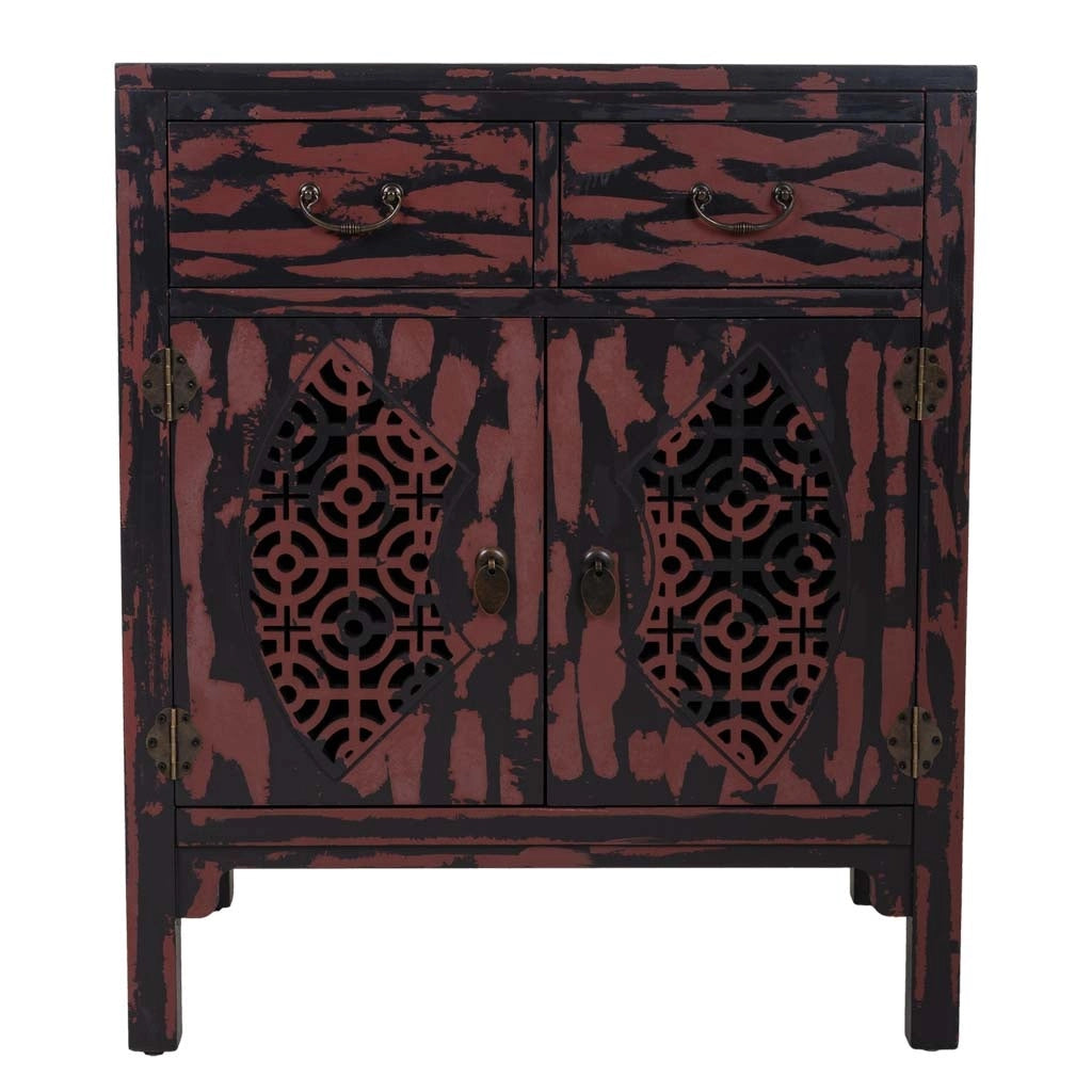 Mobile da ingresso in legno rosso 66x36x78h