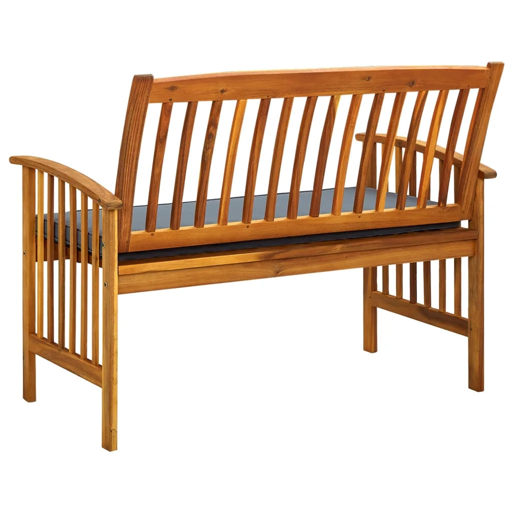Panchina da Giardino | Panca da Giardino con Cuscino 119 cm Legno Massello d'Acacia
