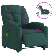 Poltrona Massaggiante | Sedia Relax Reclinabile Elettrica Verde Scuro Tessuto