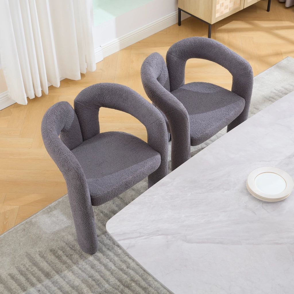 Poltrona Ergonomica in Tessuto Teddy ¨C MINIMAL ¨C Grigio, Design Moderno per Soggiorno